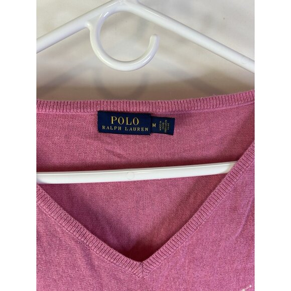 Polo Ralph Lauren Pony Stitched Cotton Lightweight Dolman Sweater Pink - Picture 2 of 8